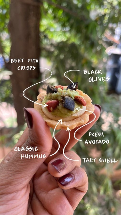 Avocado Hummus tart