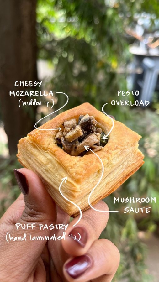 Pesto Mozzarella puff